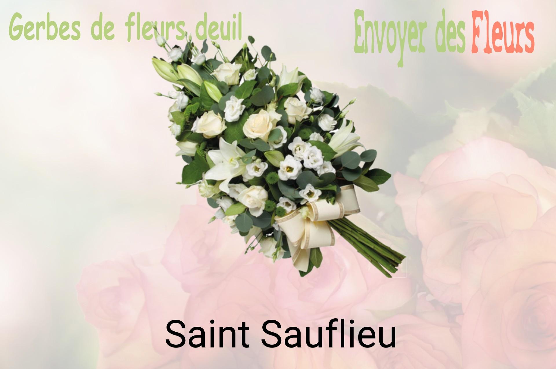 Gerbe de fleurs de deuil livrée à Saint-Sauflieu